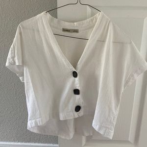 Pull and bear white crop top